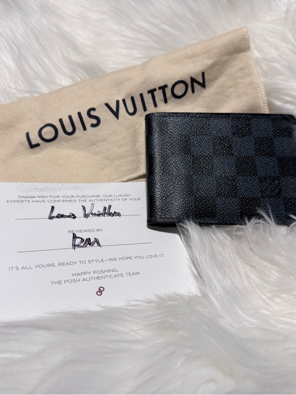Louis Vuitton Black Damier Graphite Men's Card & Key Holder